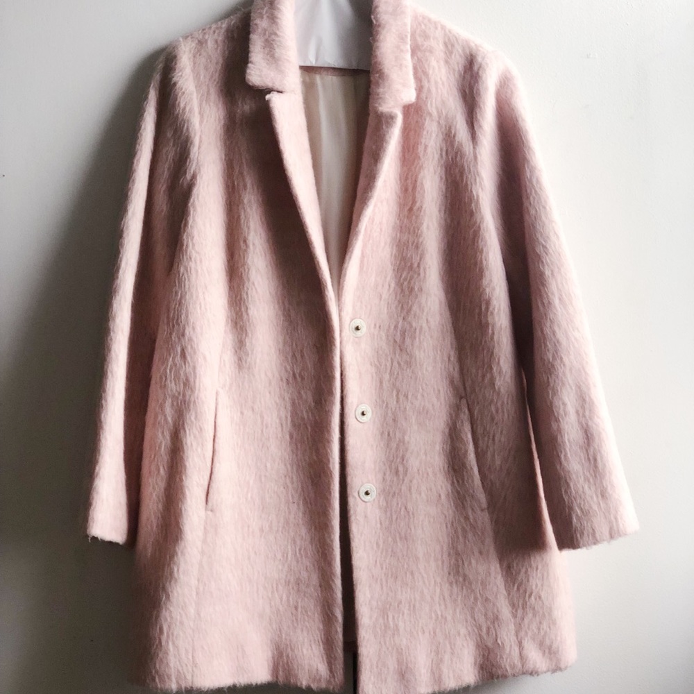 Topshop Bubblegum Pink Fuzzy Blazer Coat